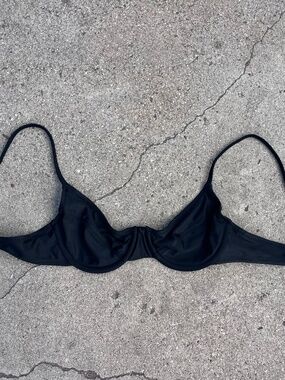 J Crew 1993 bikini top underwire 32B black swimsuit swimwear $90 xs xxs swim